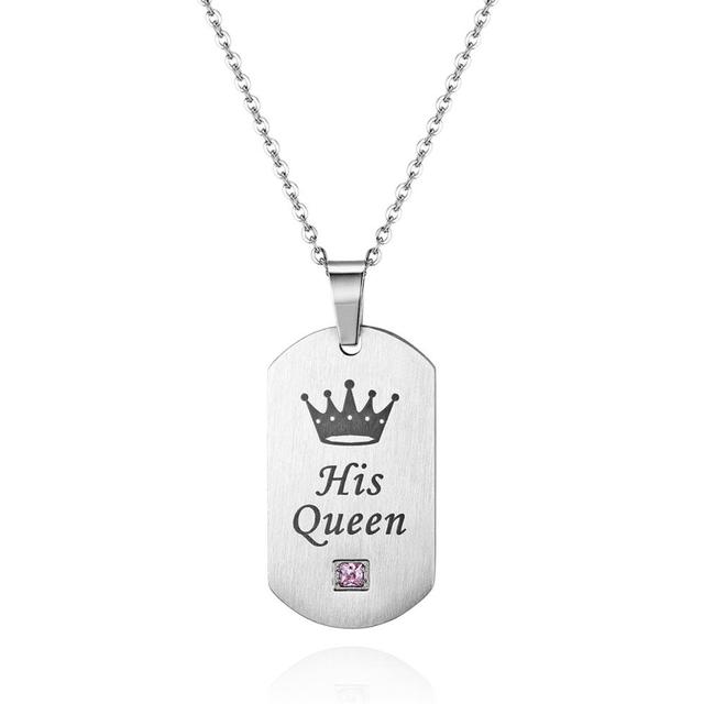 His queen her king couple necklace
