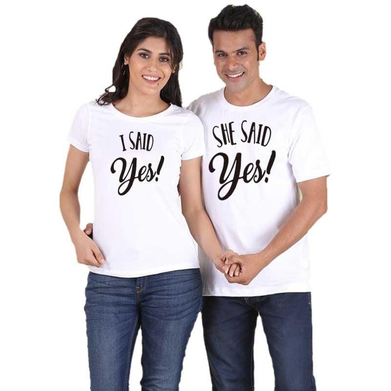 She said yes shirt couple