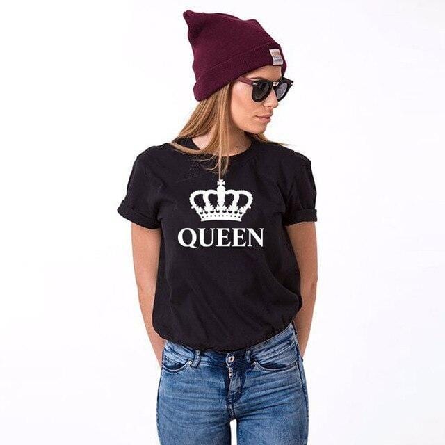 Black King and queen couple t shirts