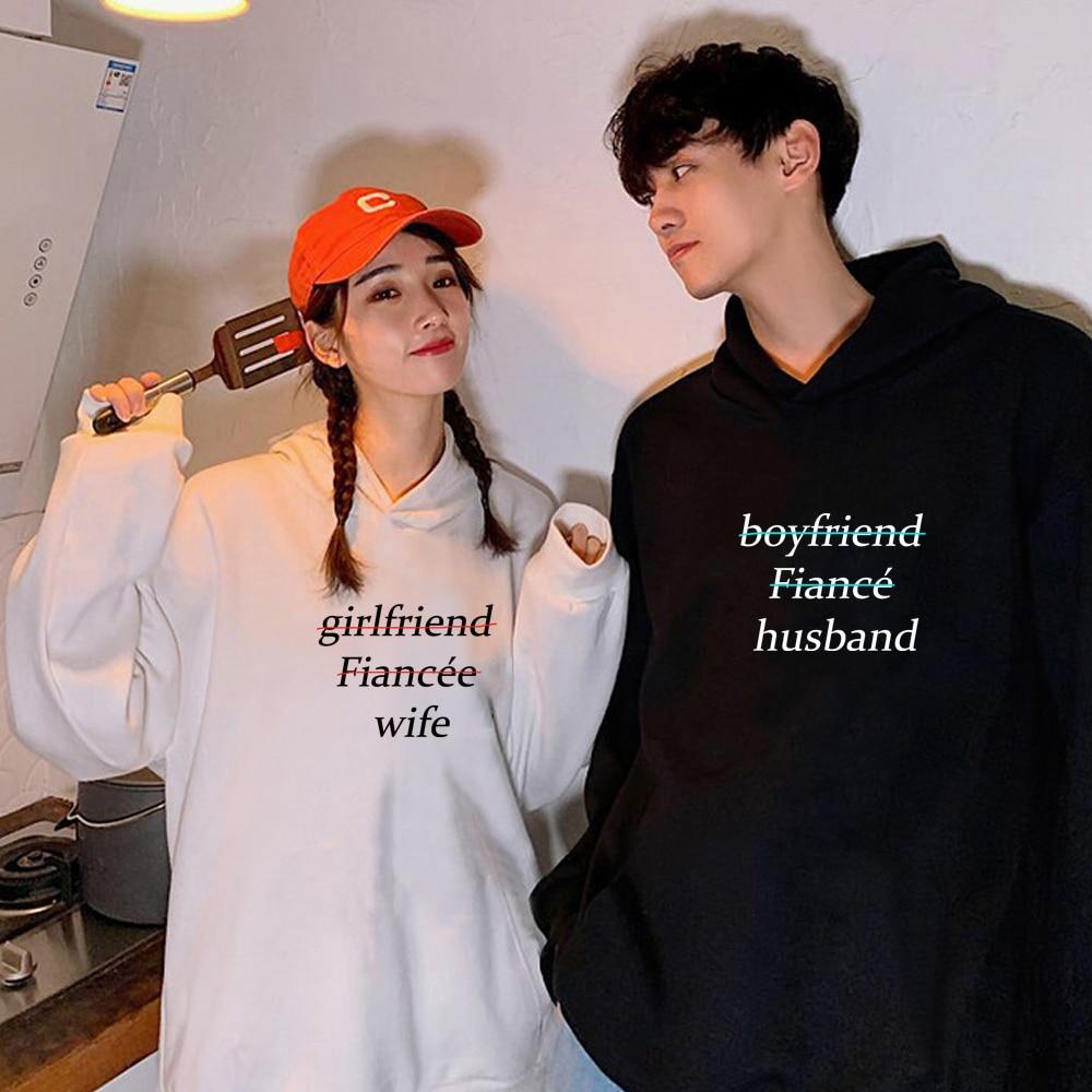 Matching husband and wife hoodies