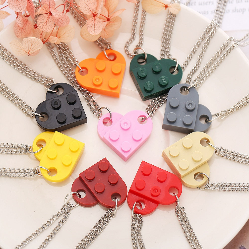 Lego Brick Heart Necklace
