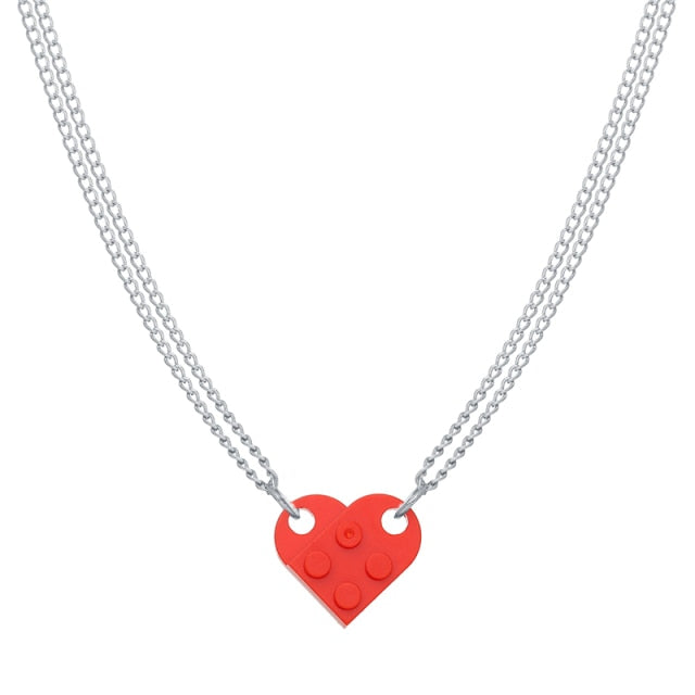 Lego Brick Heart Necklace