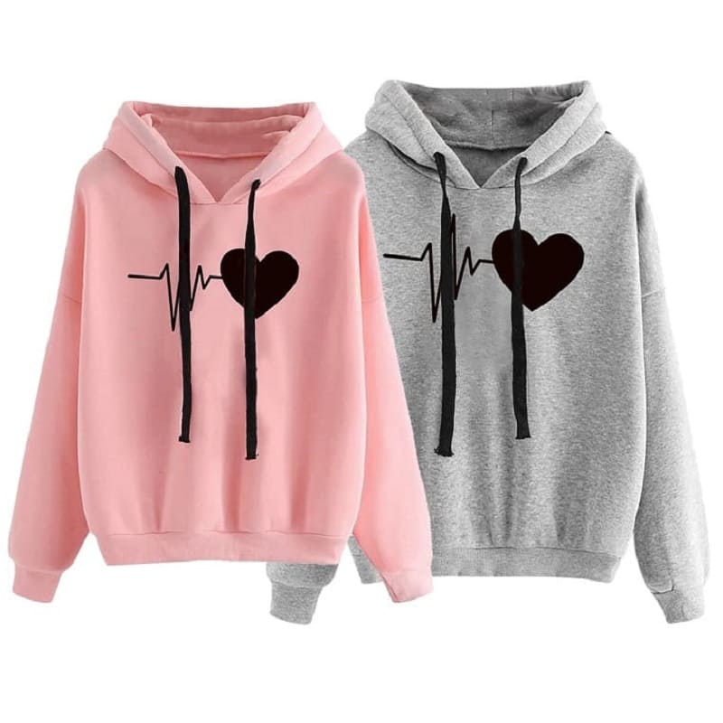 Cute couple hoodies heart