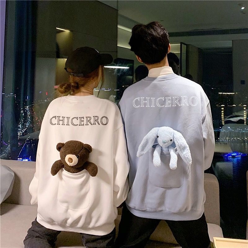 Plush couple sweatshirt