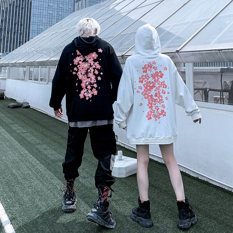 Anime Couple Hoodie Flowers Lovers - Hoodie