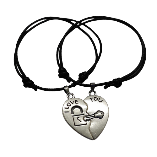 Lock and key bracelet for couples