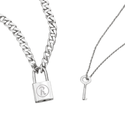 Matching key and lock necklaces